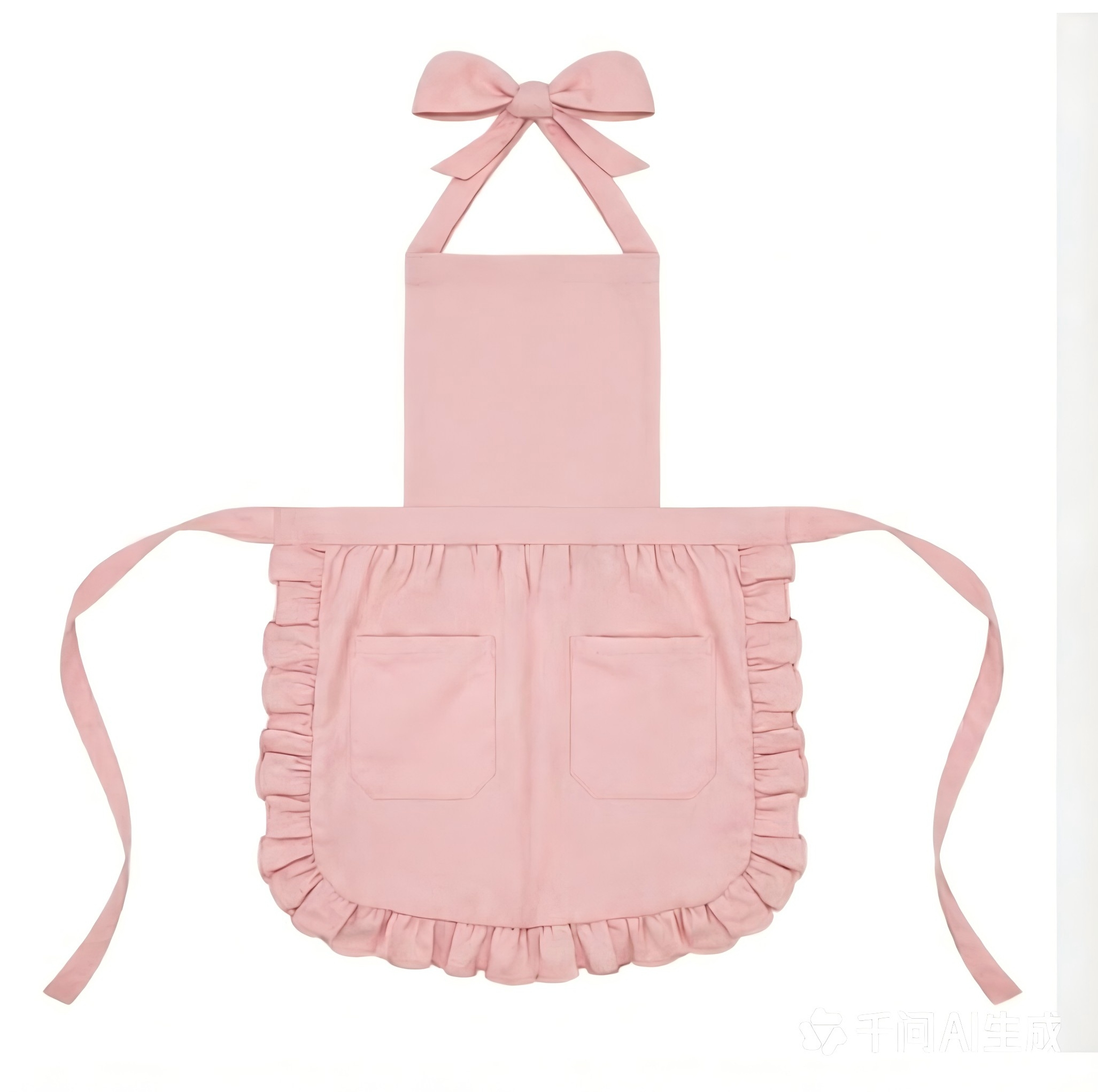 Solid Pink Ruffled Apron