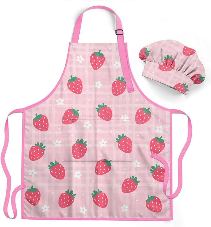 Strawberry Apron & Chef Hat Set