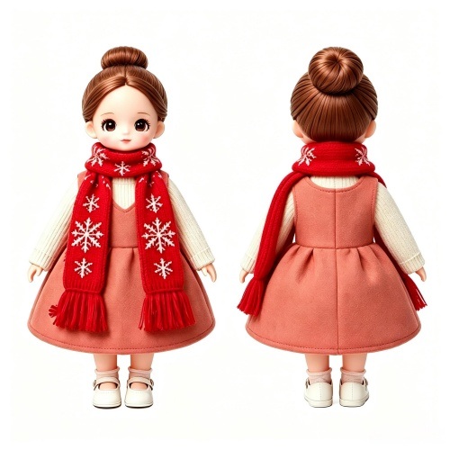 Winter Snowflake Knit Scarf Doll Costume Set