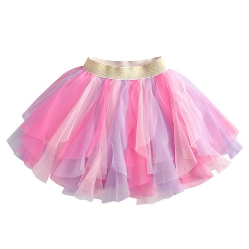 Pink Purple Gradient Irregular Tulle Tutu Skirt for Girls