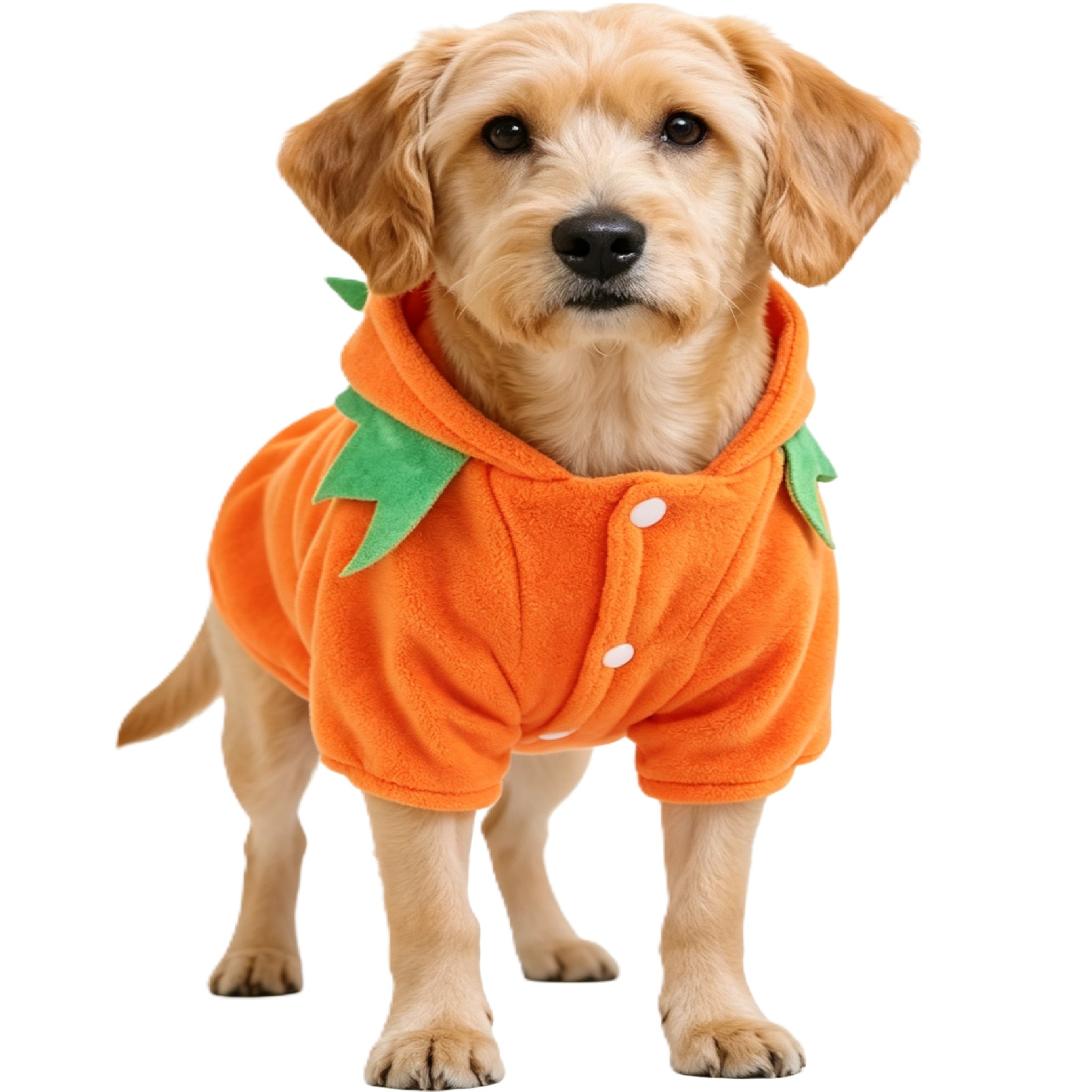 Plush Pumpkin Shape Pet Dog Hooded Costume