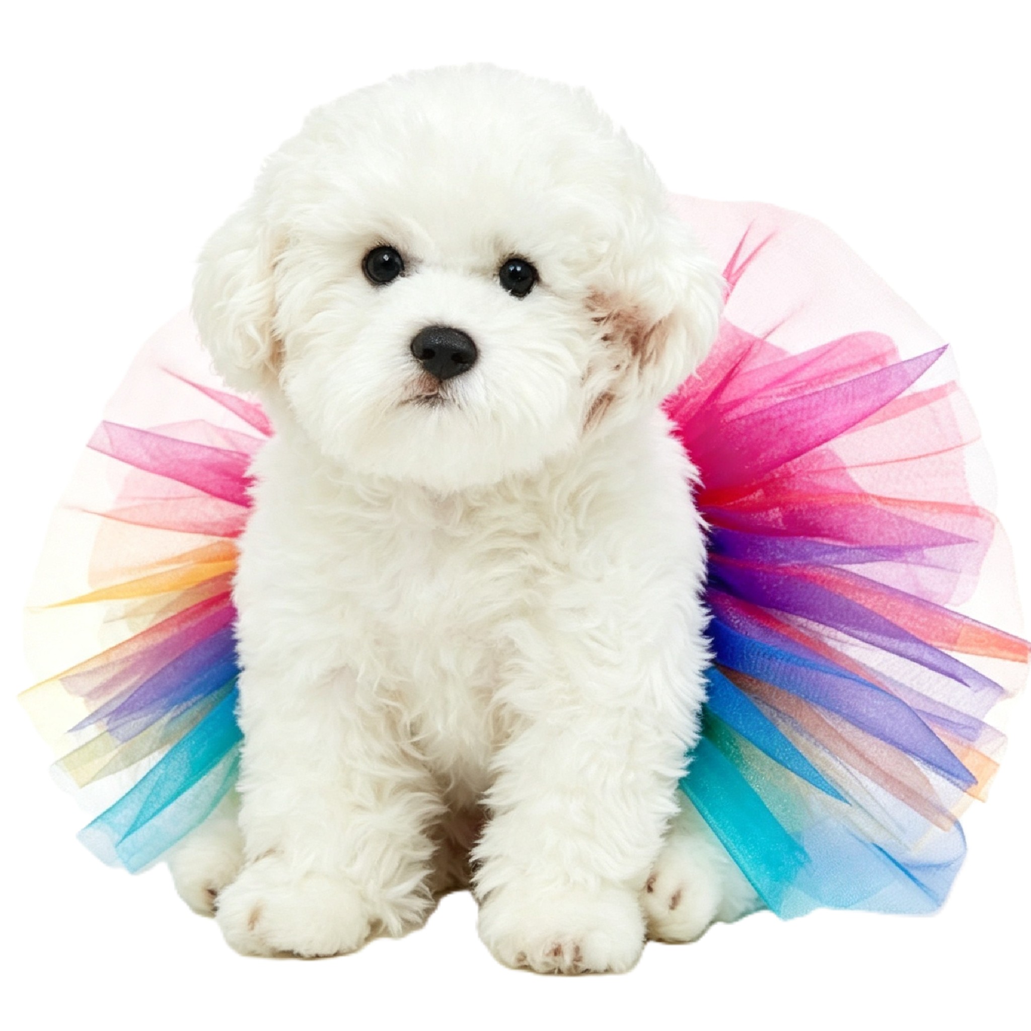 Vibrant Rainbow Layered Pet Tutu Skirt