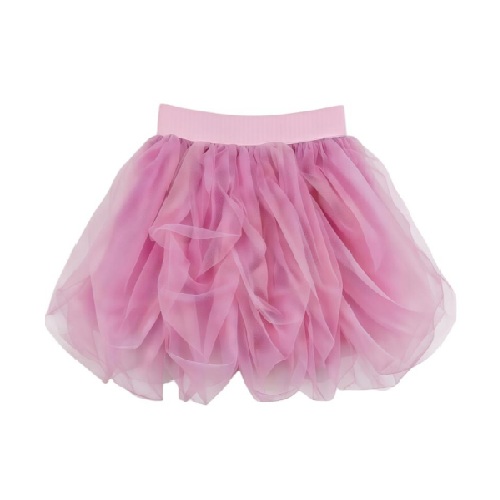 Pink Irregular Crinkle Tulle Tutu Skirt for Girls