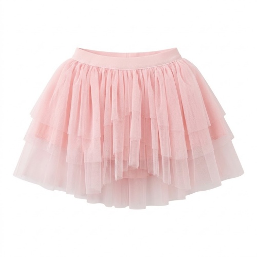 Pink Irregular Tier Tulle Tutu Skirt for Girls