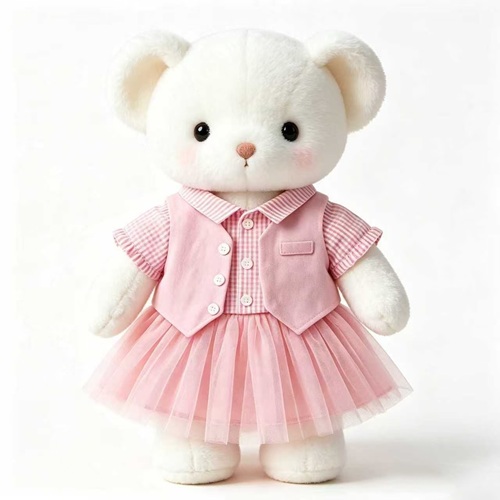 Gingham Short-Sleeve Shirt + Solid Pink Waistcoat + Tulle Tutu Skirt Costume Set