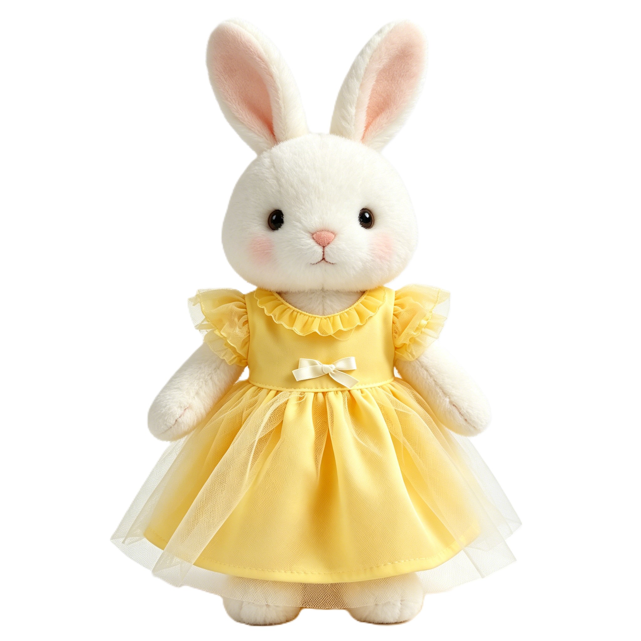 Sunny Yellow Ruffle-Sleeve Tulle Dress