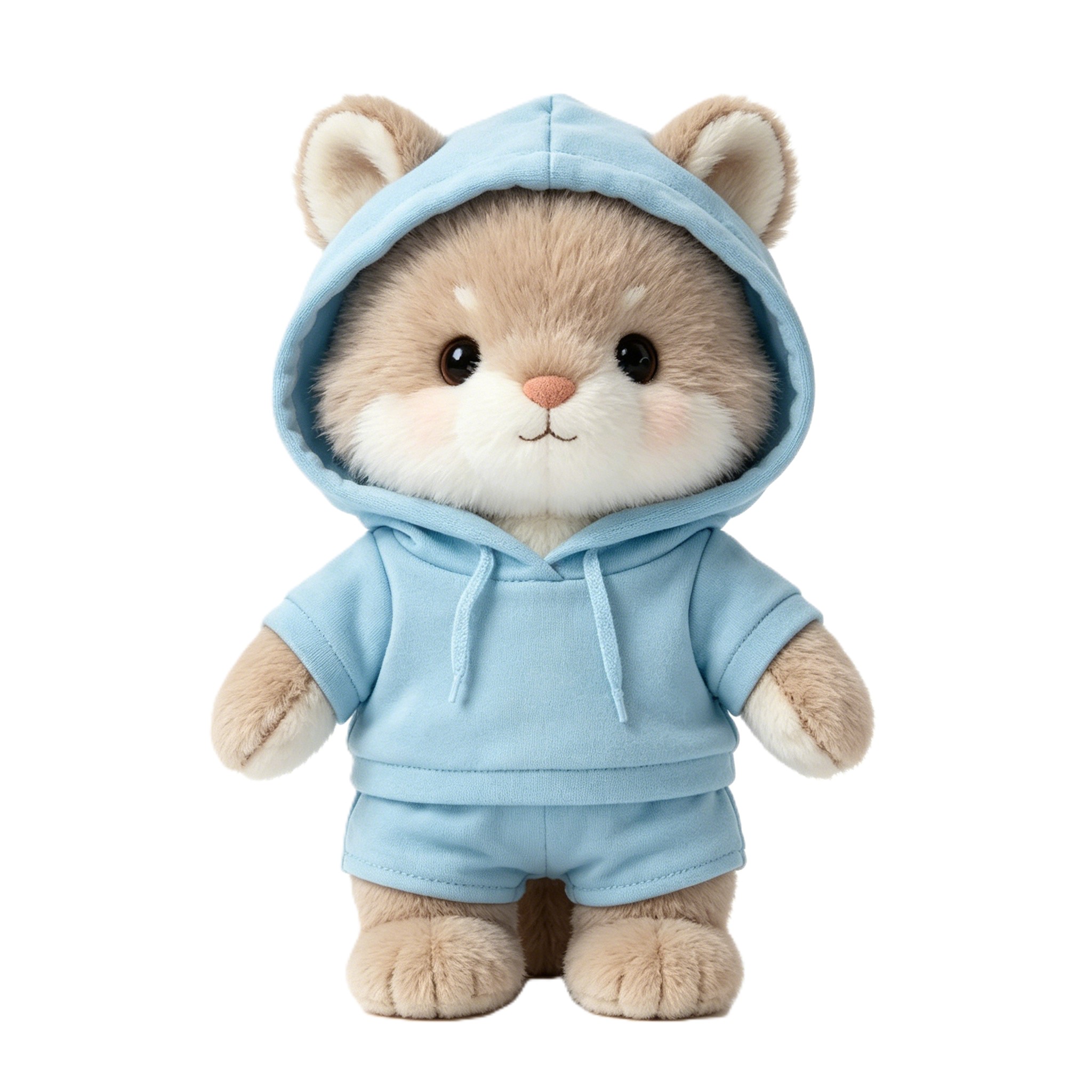 Baby Blue Hoodie and Shorts Loungewear Set