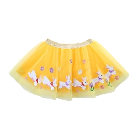 Spring Bunny and Flower Tulle Skirt