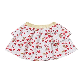Valentine Teddy & Hearts Ruffle Skirt