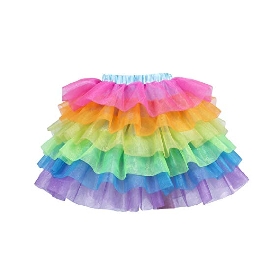 Rainbow Layered Tulle Skirt