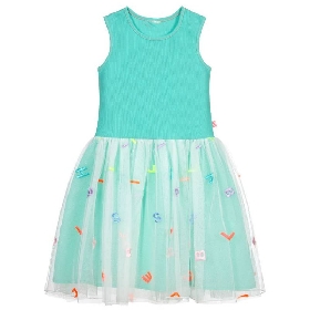 Mint Alphabet Tulle Dress