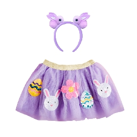 Easter Bunny Tutu Skirt & Headband Set – Purple