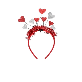 Valentine’s Day Glitter Heart Tinsel Headband