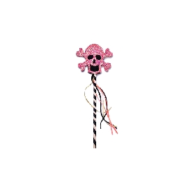 Pink Glitter Skull Wand – Pirate Princess Style