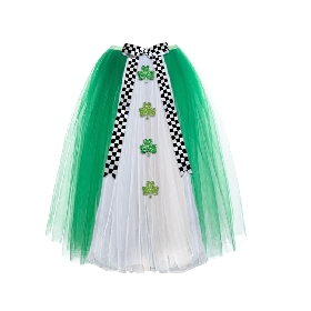 Green & White Tulle Skirt with Shamrock Decorations
