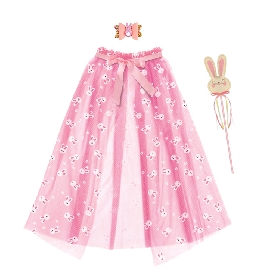 Adorable Pink Bunny - Print Dress - Up Set