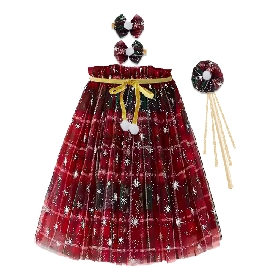 Festive Starry Tulle Skirt Set for Girls