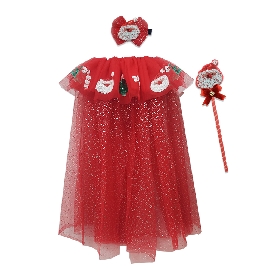 Christmas Santa Tulle Dress - Up Set for Girls
