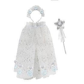 Sparkling Snow Princess Dress - Up Set for Girls