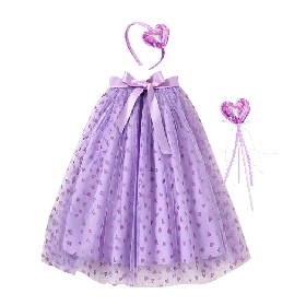 Enchanted Purple Heart Tulle Dress - Up Set for Girls