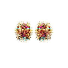 Vibrant Tinsel Scrunchy - Pom Hair Accessories (Pair)