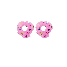Sparkly Polka - Dot Pink Hair Scrunchies (Pair)