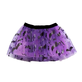 Bat - Print Purple Tulle Skirt