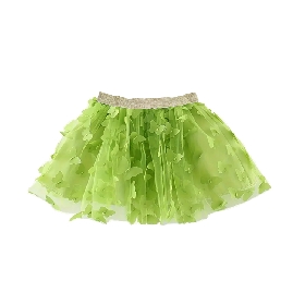 Vibrant Green Butterfly - Appliqué Tulle Skirt