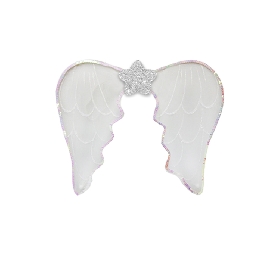 Iridescent Angel Wings with Glitter Star