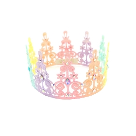Pastel - Colored Decorative Crown with Rhinestones