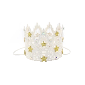 Star - Adorned White Lace Crown