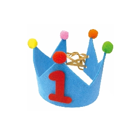 Blue Felt Birthday Crown with Number