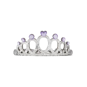 Blue Velvet Crown Hairband with Tulle and Pearls