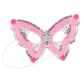 Pink Sequin Butterfly Mask