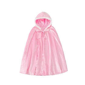 Pink Velvet Kids Cape with Hood