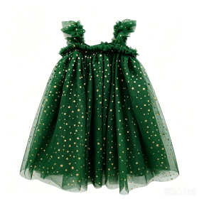 Emerald Golden Star Tulle Princess Tutu Dress