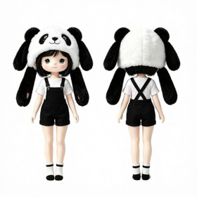 Cute Panda Hood Doll Costume Set