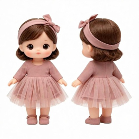 Dusty Pink Tulle Tutu Doll Costume Set