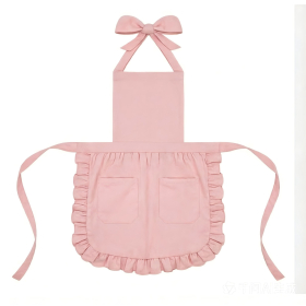 Solid Pink Ruffled Apron