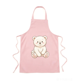 Cute Blush White Bear Printed Apron