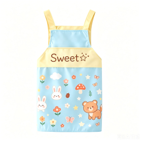 Cute Bunny & Bear Cartoon Apron