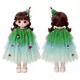 Gradient Christmas Tree Tulle Doll Costume Set