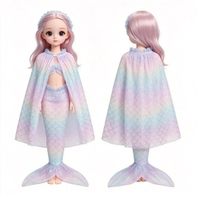 Pastel Gradient Mermaid Doll Costume Set