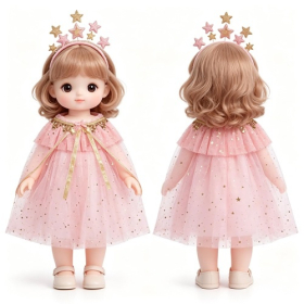 Pink Star Tulle Princess Doll Costume Set