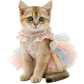 Floral Print Pet Cat Tutu Dress