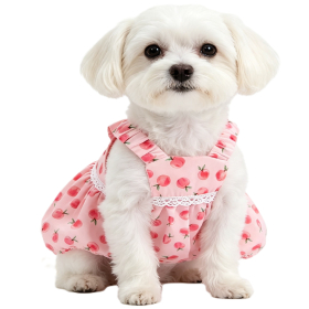 Pink Peach Pet Dog Suspender Bubble Dress