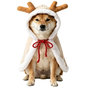 Christmas Reindeer Horn Pet Hooded Cape