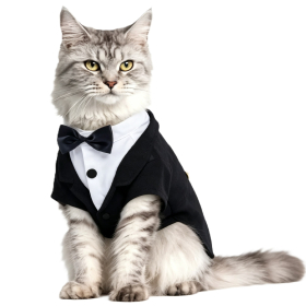 Pet Black Formal Tuxedo Suit with Bow Tie