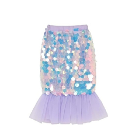 Mermaid Sequin Mermaid‑Hem Tulle Tutu Skirt for Girls