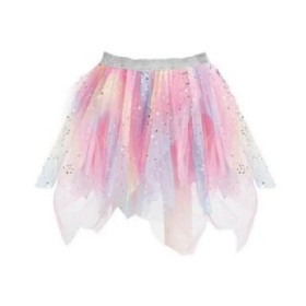 Girls Ombre Glitter Irregular‑Hem Fairy Tulle Tutu Skirt